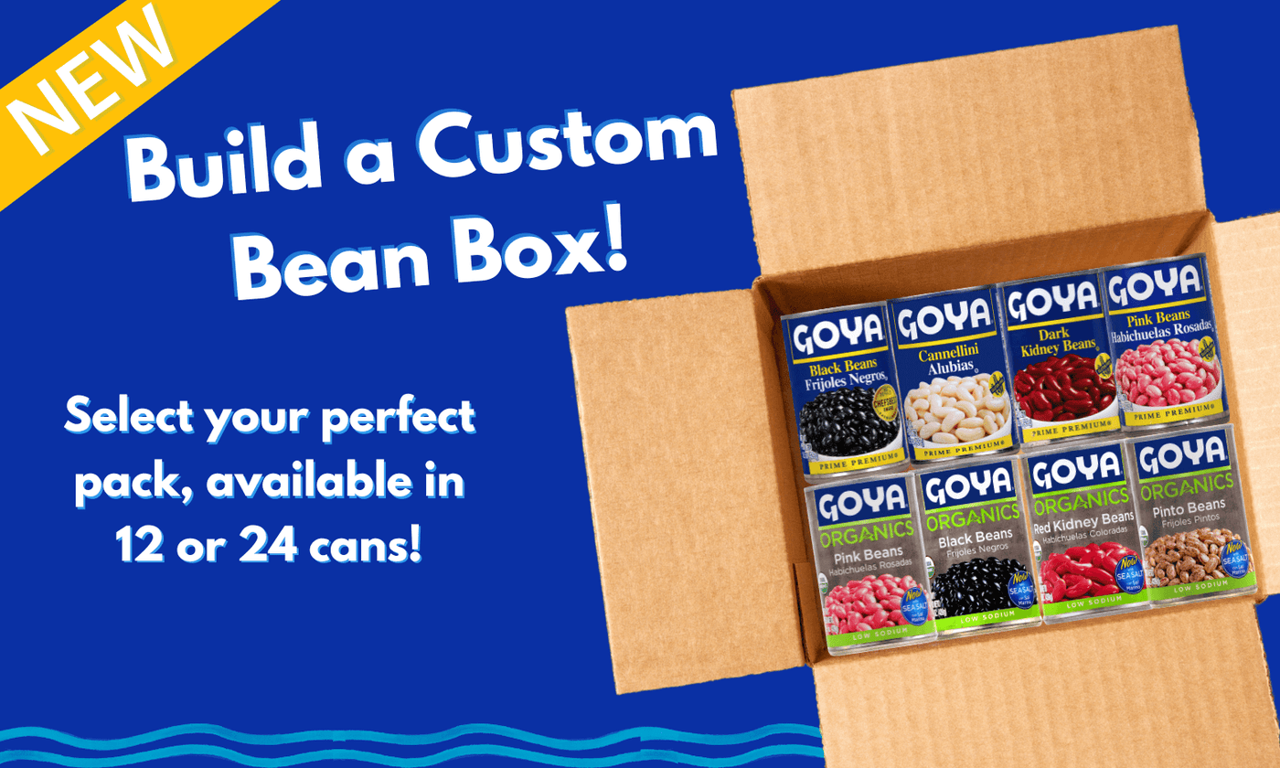 New, Build a custom bean box! Select your perfect pack, available in 12 o 24 cans! A box of 8 cans in a box on the blue background