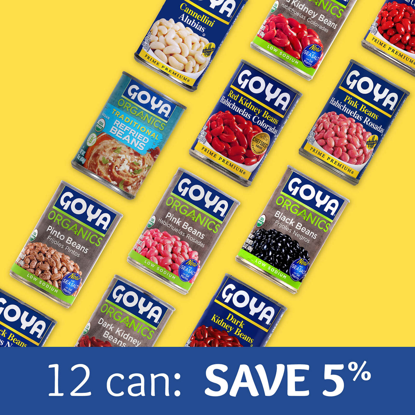 various Goya canned beans