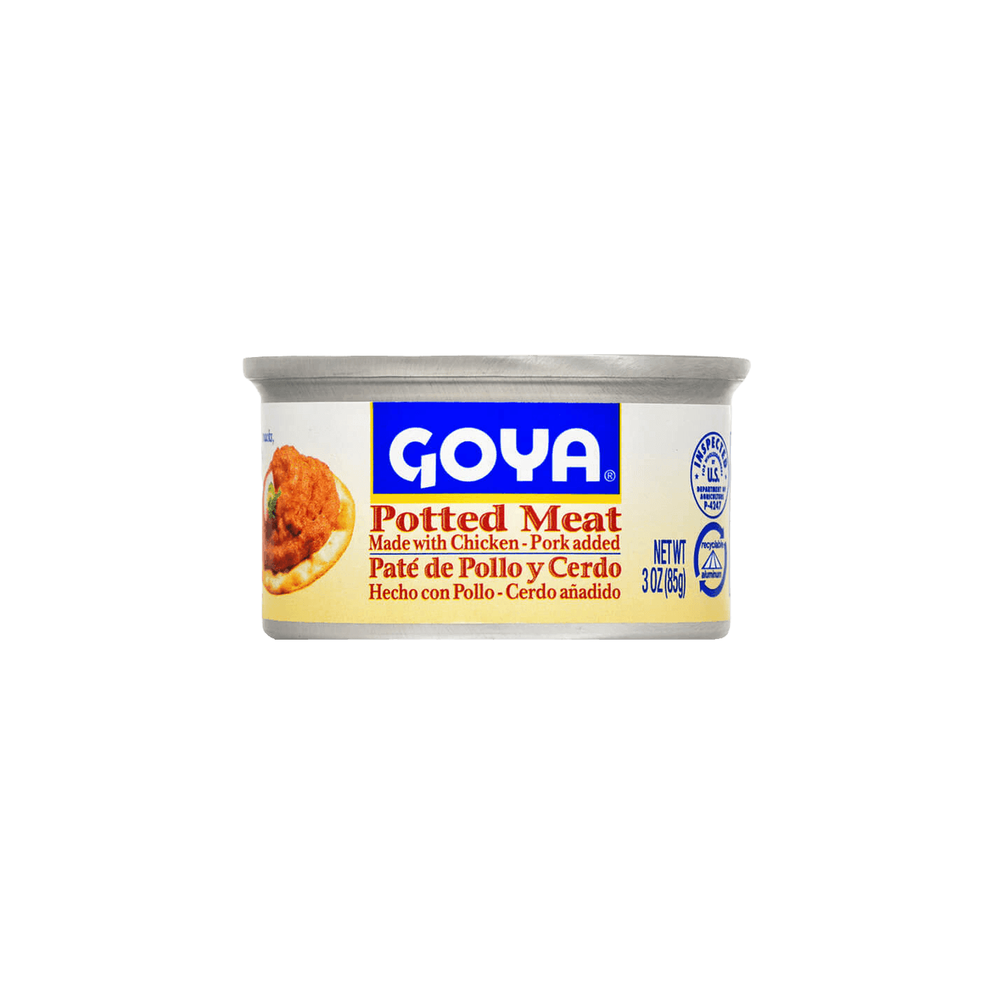 Pottered Meat Potted Meat (Pork and Chicken) 3 oz Canister – Shop Goya