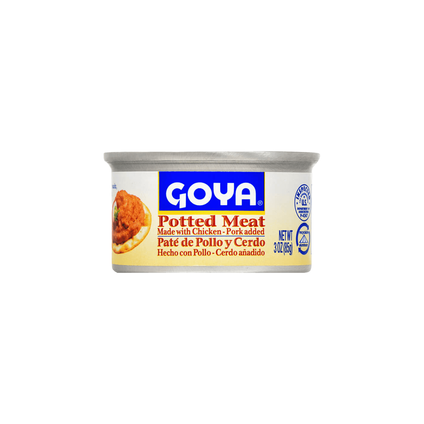 Pottered Meat Potted Meat (Pork and Chicken) 3 oz Canister – Shop Goya