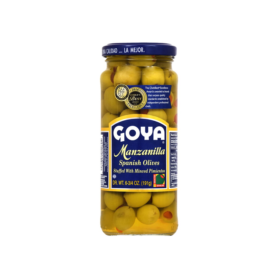 Manzanilla Olives Stuffed with Minced Pimientos